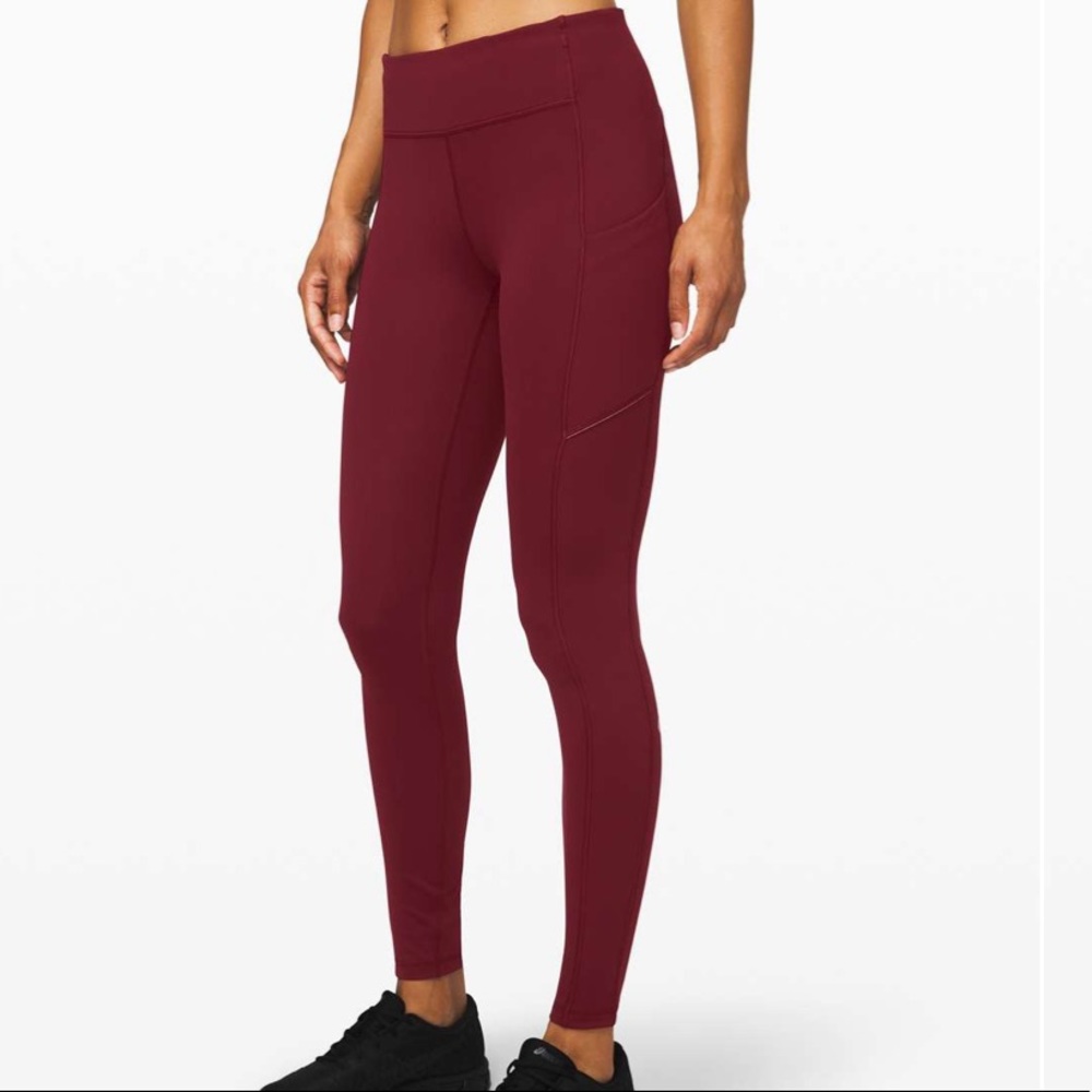 Lululemon speed up tight 28 inch, deep rouge.